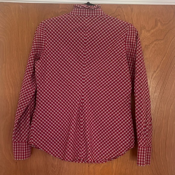 Pendleton Tartan Tidings Plaid Ruffle Collar Button Up Shirt Size 4 - Picture 4 of 9